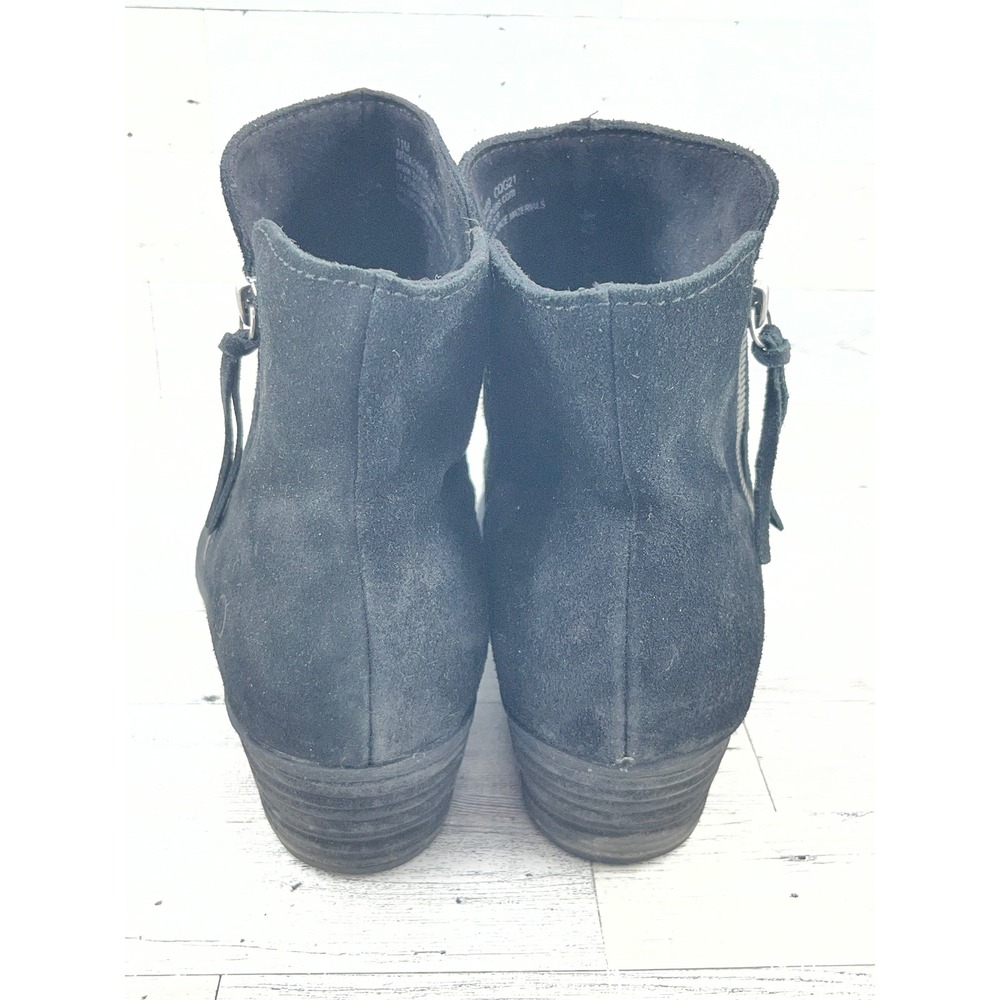 Born Black Suede Ankle Boots BR0029409 Side Zip Tassel Booties Women Size 11M